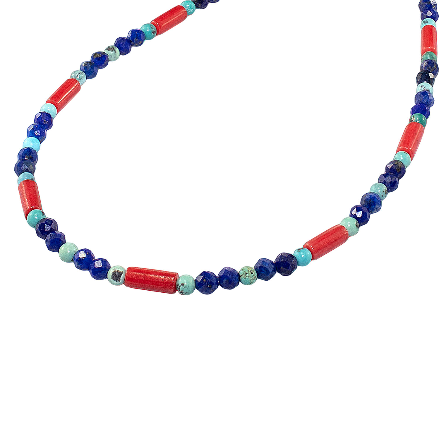 Naszyjnik Boho z Czerwonym Koralem i Lapis Lazuli